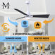 Atlas Alessandra - LK 42 inch Matte White with Matte Black Blades Transitional Ceiling Fan
